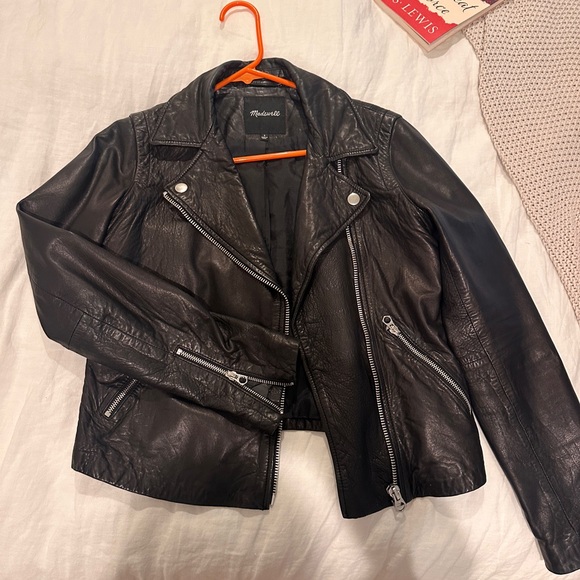 Madewell Washed Leather Motorcycle Jacket - Picture 4 of 7